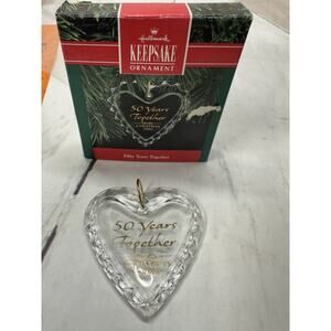 1990 Hallmark Keepsake "50 Years Together" Heart Ornament